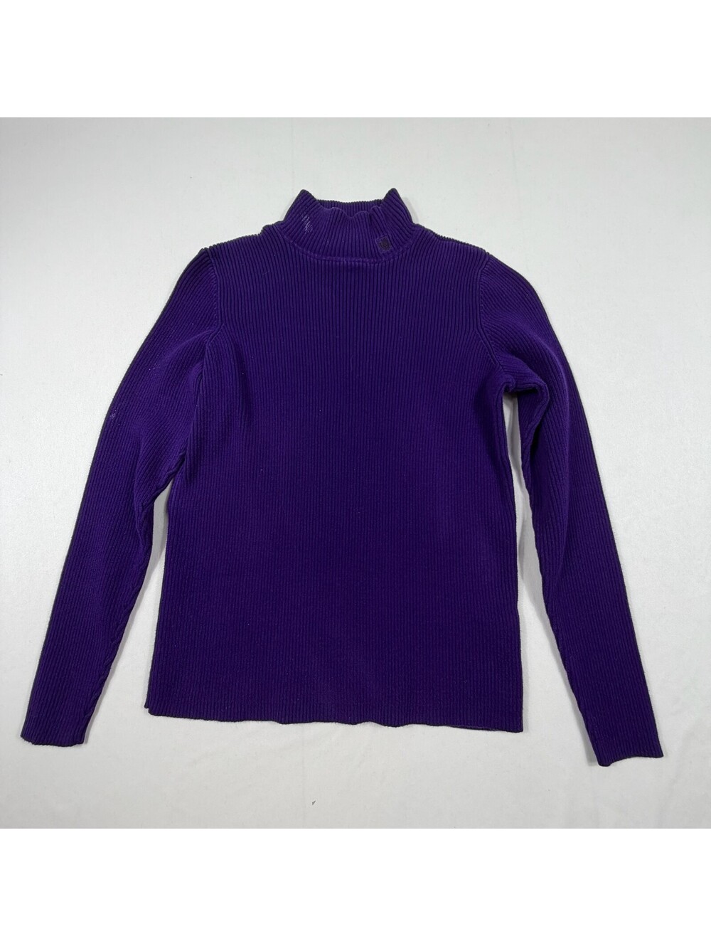 Lauren Ralph Lauren Purple Ribbed Cotton Turtleneck Sweater P/S
